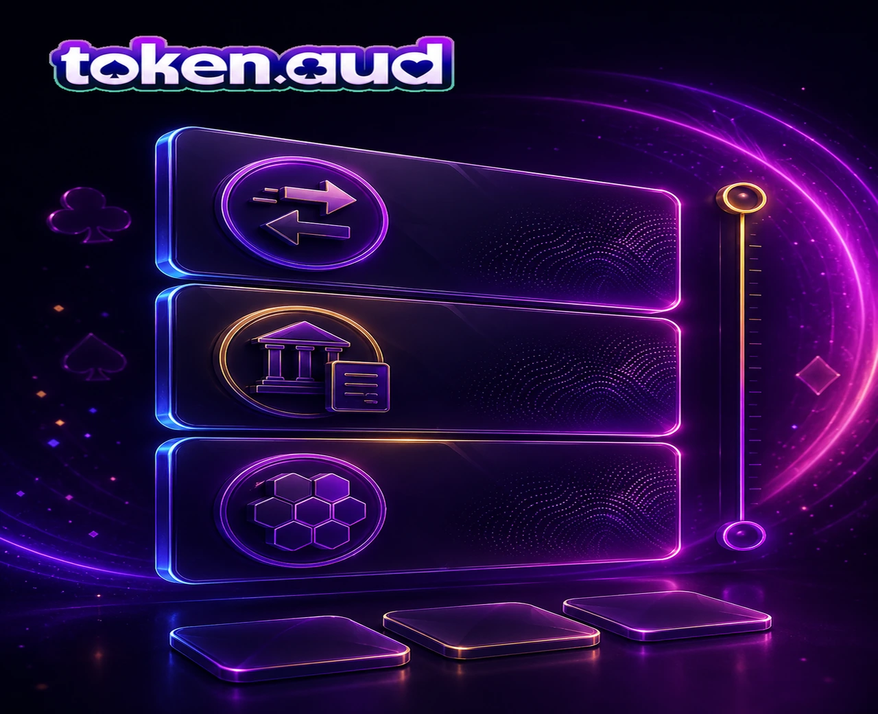 Three abstract route panels representing PayID, bank account and crypto wallet cashouts