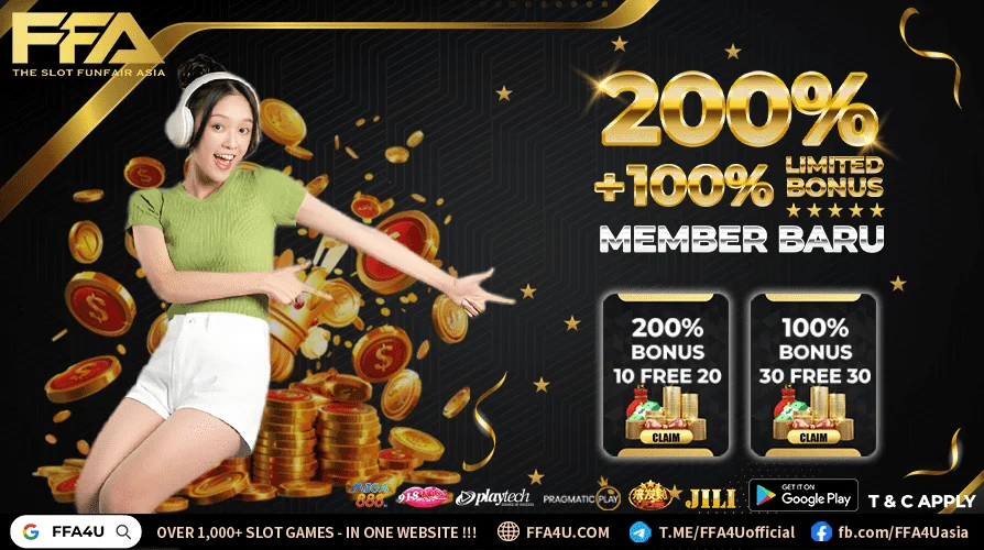 FFA4U Member Baru Limited Bonus - 200% + 100% Free Credits | Slot Malaysia Promotion