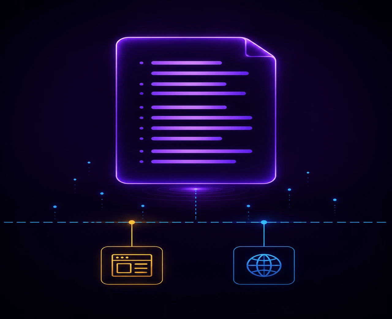 Abstract data-boundary diagram — the official TokenAud.org publication panel, a defined boundary line, and a smaller connected account platform node