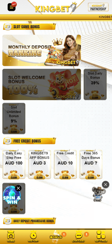 Kingbet9 Casino Bonuses – Welcome package, reload bonus and loyalty rewards