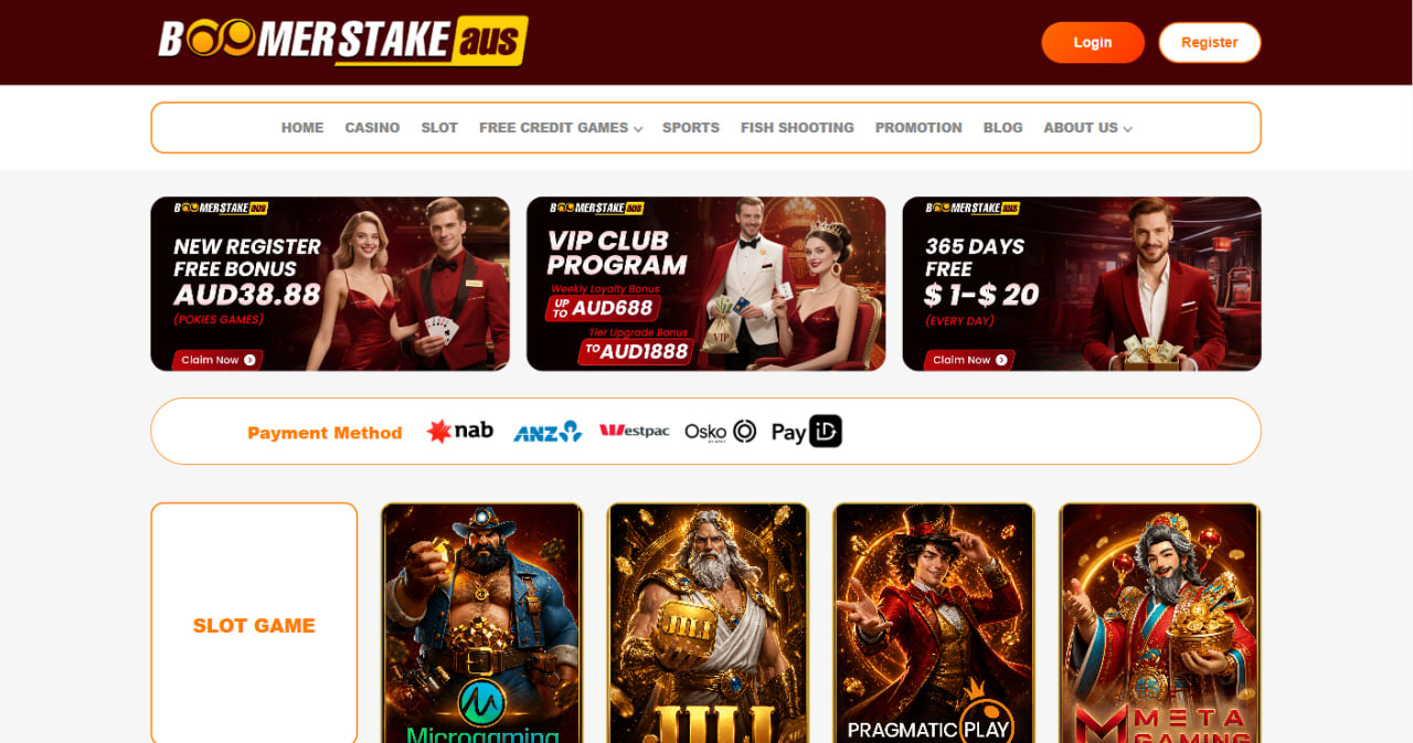 BoomerStakeAU Australia online casino