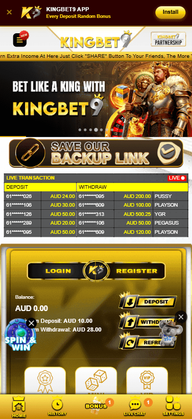Kingbet9 Casino Homepage – Play online pokies and casino games in Australia