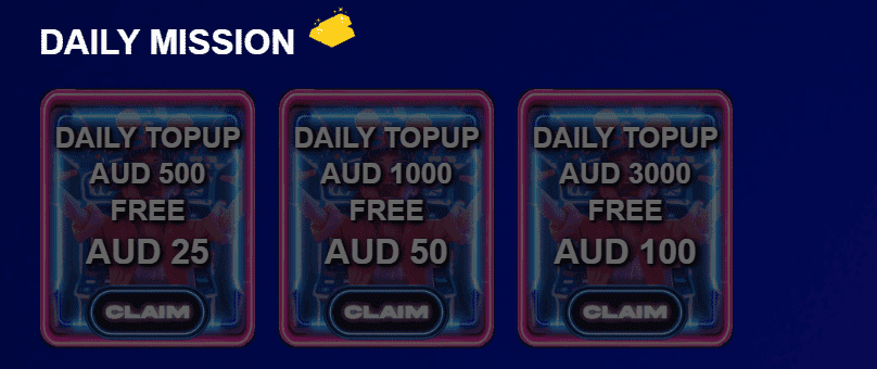 SPLINKOS daily topup AUD 1000 free AUD 50 bonus