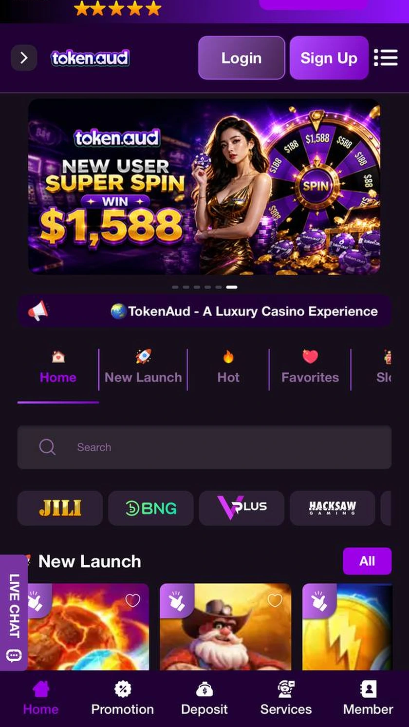TokenAud App interface