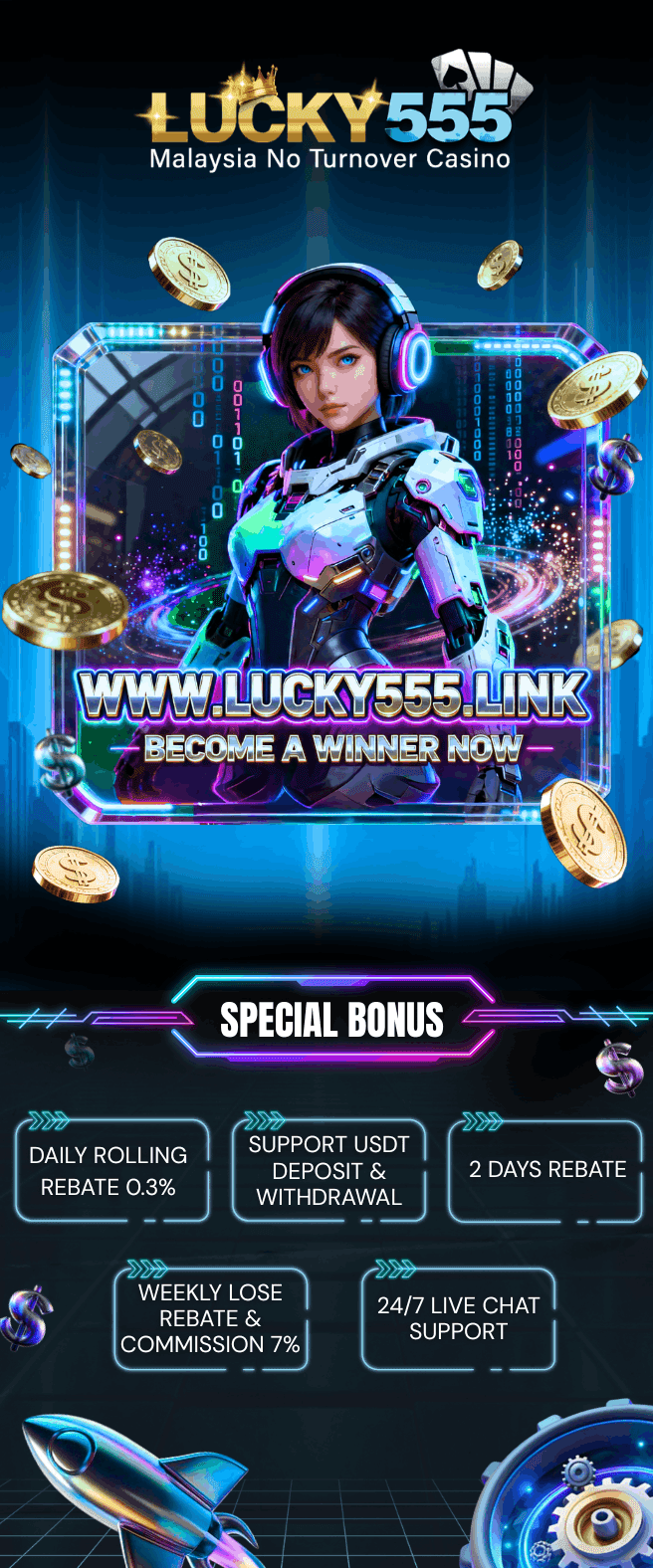 LUCKY555 Landing Poster